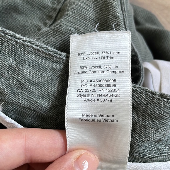 Aritzia Wilfred Allant Tan Linen ankle crepe drawstring jogger women’s pants Sz0 - Picture 6 of 9